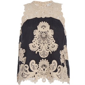Sea New York Medina Lace Tank Top, Black